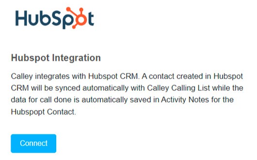 Connectez Calley à HubSpot