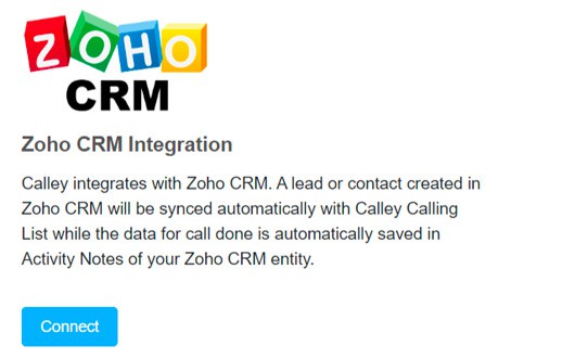 Conecte Calley a Zoho CRM