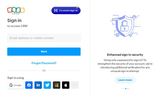 Mag-login sa Zoho CRM