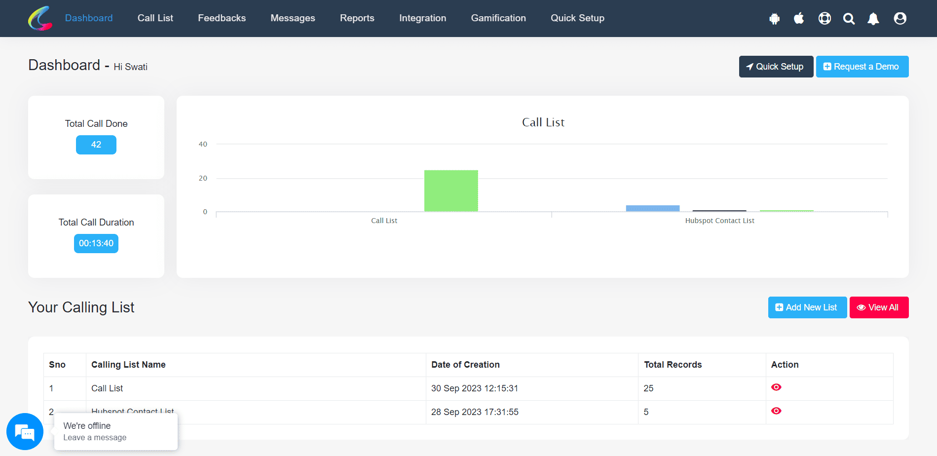Calley Dashboard