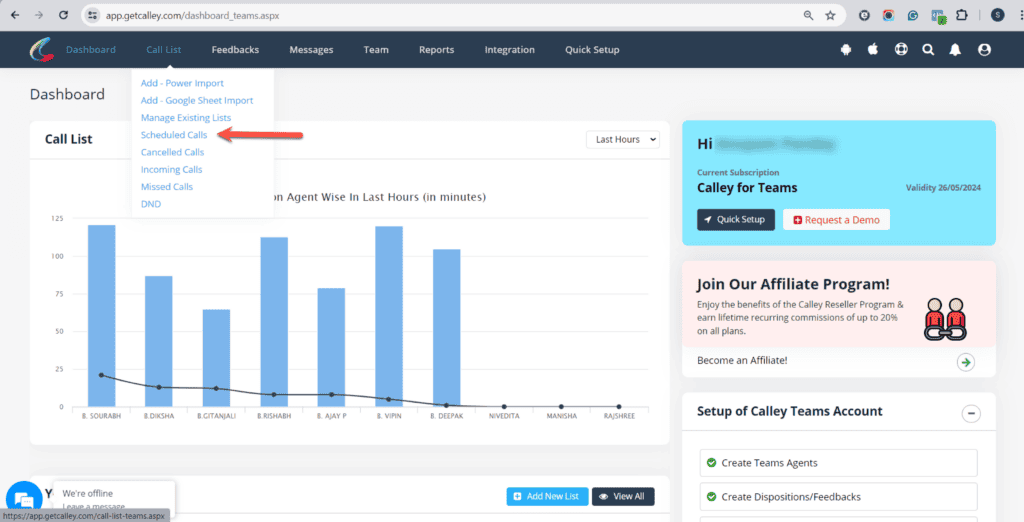 Link to Calley Scheduled Call List in the Calley Web Panel Link to Calley Scheduled Call List in the Calley Web Panel